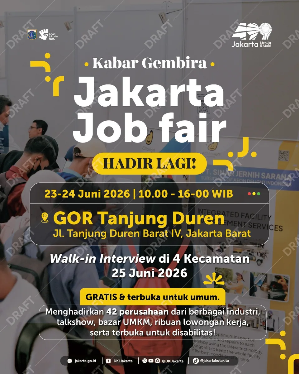 Job Fair Kabupaten Sidoarjo 2026 (Suku Dinas TKTE Wilayah Kabupaten Sidoarjo Barat) : 23-24 Juni 2026