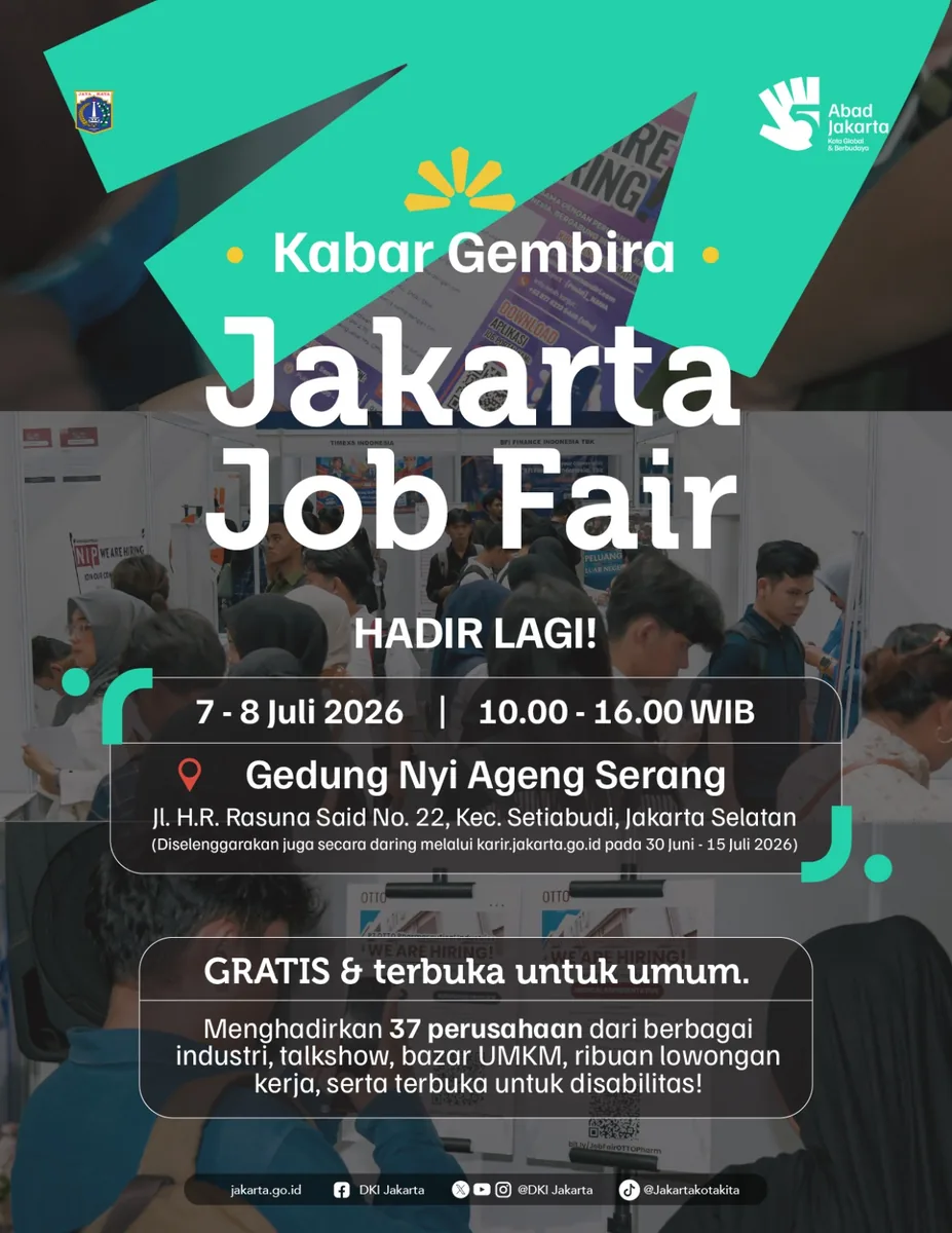 Job Fair Kabupaten Sidoarjo 2026 (Suku Dinas TKTE Wilayah Kabupaten Sidoarjo Barat) : 7-8 Juli 2026